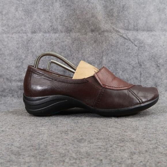 Hush Puppies Shoes Womens 8 Loafer Slip On Casual Leather Comfort Brown Wide Fit - Picture 2 of 16